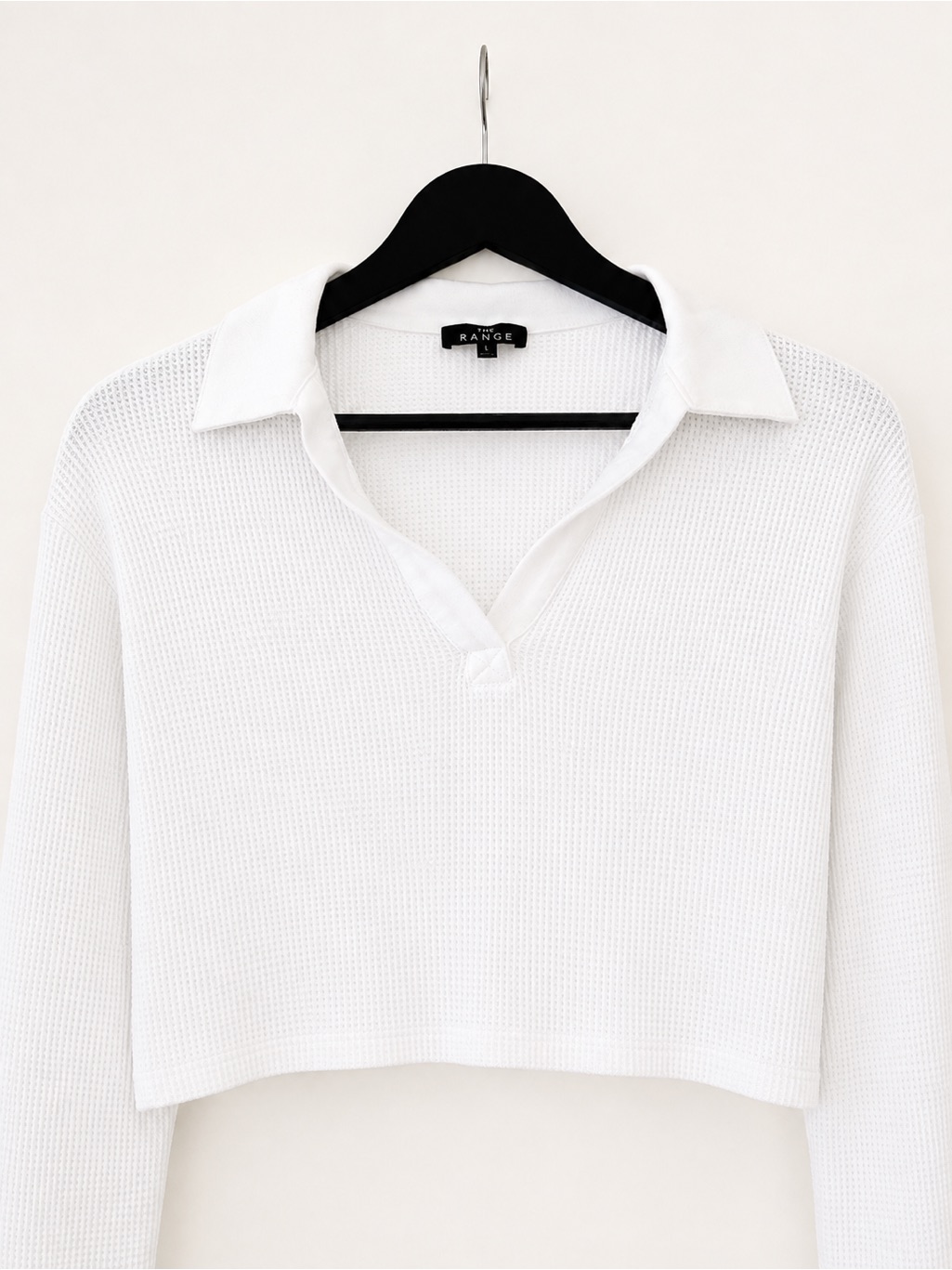 Nwot The Range Stark White Waffle Knit Cropped Polo As Seen On Hailey Bieber | S — image 6 of 8